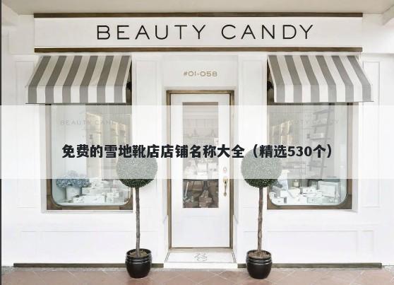 免费的雪地靴店店铺名称大全（精选530个）