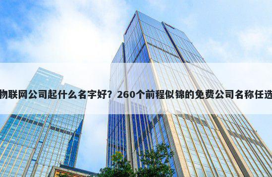 物联网公司起什么名字好？260个前程似锦的免费公司名称任选