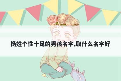 杨姓个性十足的男孩名字,取什么名字好