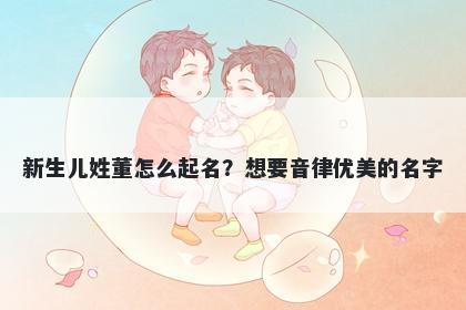 新生儿姓董怎么起名？想要音律优美的名字
