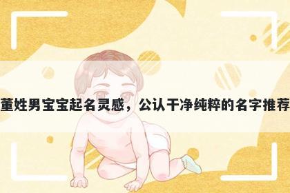 董姓男宝宝起名灵感，公认干净纯粹的名字推荐