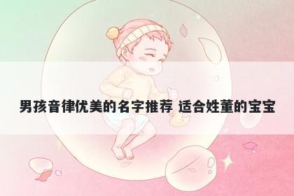 男孩音律优美的名字推荐 适合姓董的宝宝