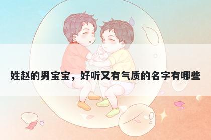 姓赵的男宝宝，好听又有气质的名字有哪些