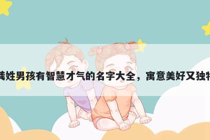 龚姓男孩有智慧才气的名字大全,寓意美好又独特