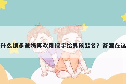 为什么很多爸妈喜欢用禄字给男孩起名？答案在这里