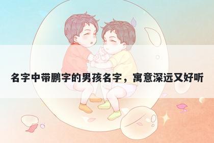 名字中带鹏字的男孩名字，寓意深远又好听