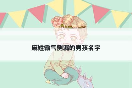 麻姓霸气侧漏的男孩名字