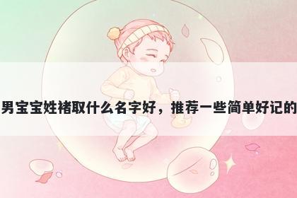 刚出生的男宝宝姓褚取什么名字好，推荐一些简单好记的男孩名字