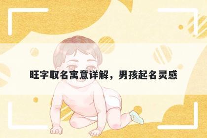 旺字取名寓意详解，男孩起名灵感