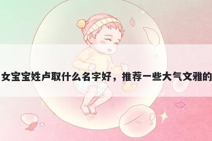 刚出生的女宝宝姓卢取什么名字好,推荐一些大气文雅的女孩名字