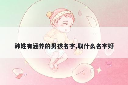 韩姓有涵养的男孩名字,取什么名字好