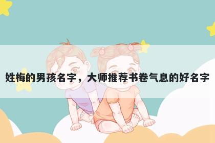 姓梅的男孩名字,大师推荐书卷气息的好名字