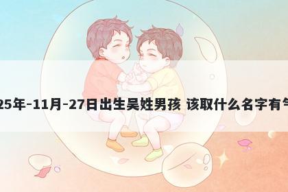 2025年-11月-27日出生吴姓男孩 该取什么名字有气质