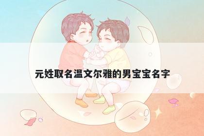元姓取名温文尔雅的男宝宝名字