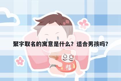 聚字取名的寓意是什么？适合男孩吗？