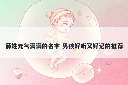 薛姓元气满满的名字 男孩好听又好记的推荐