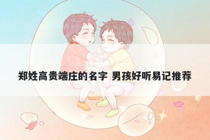 郑姓高贵端庄的名字 男孩好听易记推荐