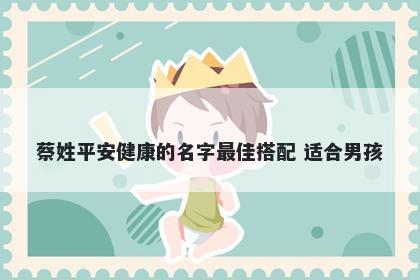 蔡姓平安健康的名字最佳搭配 适合男孩