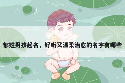 郁姓男孩起名,好听又温柔治愈的名字有哪些