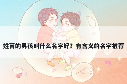 姓苗的男孩叫什么名字好？有含义的名字推荐