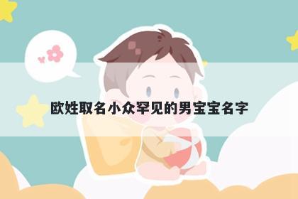 欧姓取名小众罕见的男宝宝名字