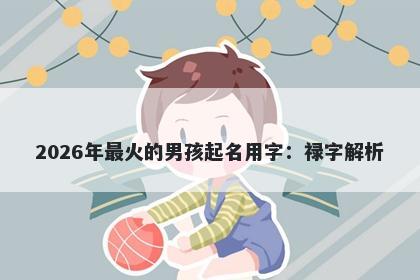 2026年最火的男孩起名用字：禄字解析