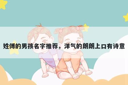 姓傅的男孩名字推荐,洋气的朗朗上口有诗意