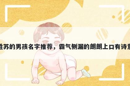 姓苏的男孩名字推荐，霸气侧漏的朗朗上口有诗意