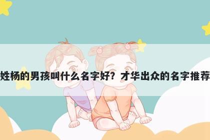 姓杨的男孩叫什么名字好？才华出众的名字推荐