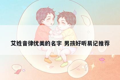 艾姓音律优美的名字 男孩好听易记推荐