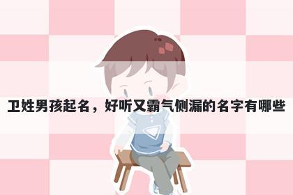 卫姓男孩起名,好听又霸气侧漏的名字有哪些