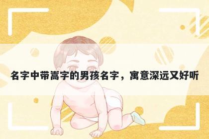 名字中带嵩字的男孩名字，寓意深远又好听