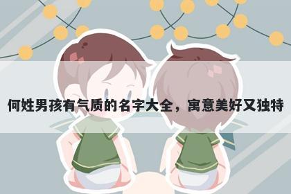 何姓男孩有气质的名字大全,寓意美好又独特