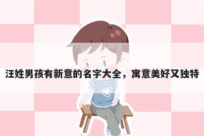 汪姓男孩有新意的名字大全，寓意美好又独特