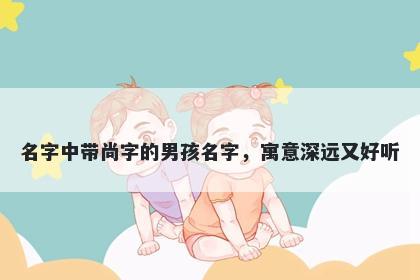 名字中带尚字的男孩名字，寓意深远又好听