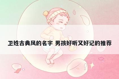 卫姓古典风的名字 男孩好听又好记的推荐