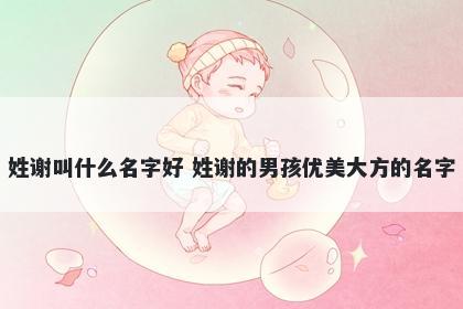 姓谢叫什么名字好 姓谢的男孩优美大方的名字