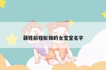 薛姓前程似锦的女宝宝名字
