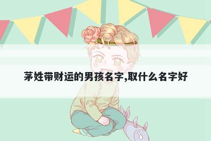 茅姓带财运的男孩名字,取什么名字好