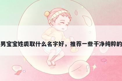 刚出生的男宝宝姓裘取什么名字好,推荐一些干净纯粹的男孩名字