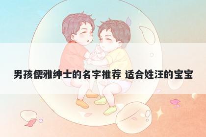 男孩儒雅绅士的名字推荐 适合姓汪的宝宝