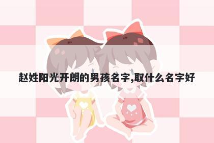 赵姓阳光开朗的男孩名字,取什么名字好