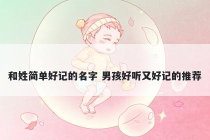 和姓简单好记的名字 男孩好听又好记的推荐