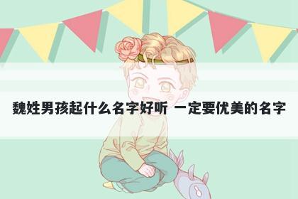 魏姓男孩起什么名字好听 一定要优美的名字
