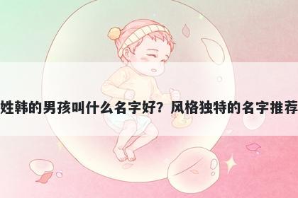 姓韩的男孩叫什么名字好?风格独特的名字推荐