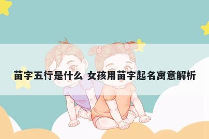 苗字五行是什么 女孩用苗字起名寓意解析