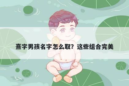 熹字男孩名字怎么取？这些组合完美