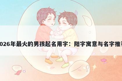 2026年最火的男孩起名用字：阳字寓意与名字推荐
