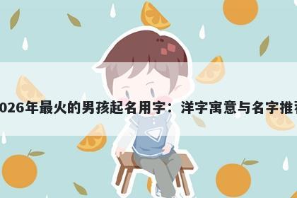2026年最火的男孩起名用字：洋字寓意与名字推荐
