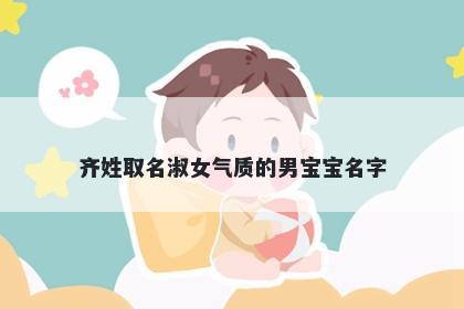 齐姓取名淑女气质的男宝宝名字